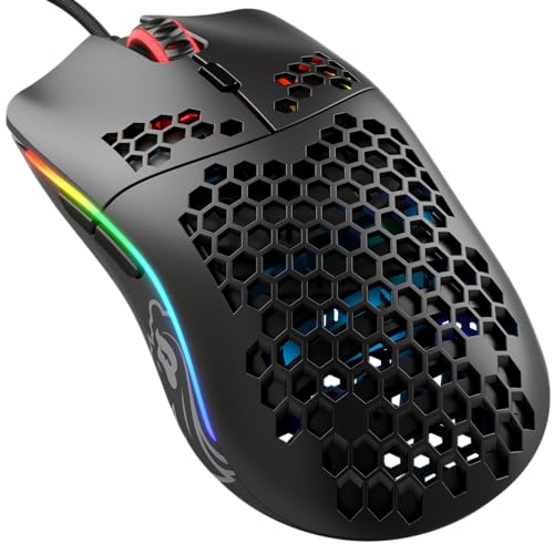 Glorious Model D Wired Gaming Mouse - 68g Honeycomb RGB Ergonomic, Matte White M160012