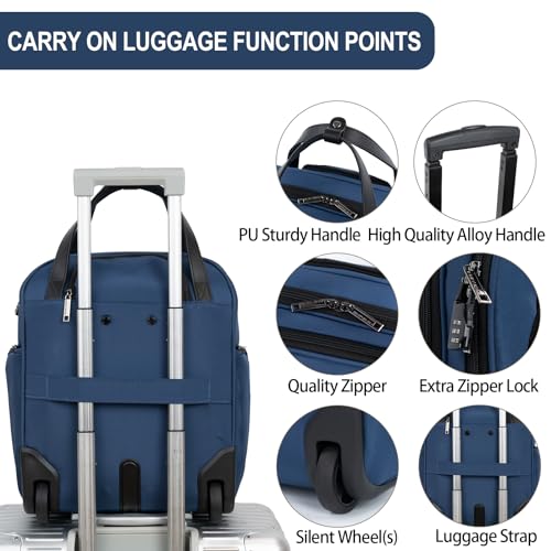 EMPSIGN Underseat Carry On Wheeled 16" Lightweight Rolling Bag for Travel, Black B8919
