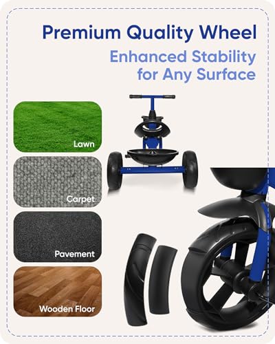 KRIDDO Kids Tricycle for Toddlers Age 2-5 Years, Blue P72011