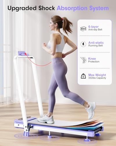 Walking Pad Treadmill with 8% Incline & Handle Bar, 3.5HP Portable for Home E1260