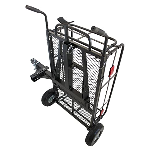 MaxxHaul 50243 Foldable Hitch Cargo Carrier Cart with 10 inch Flat Free Tires Z2903