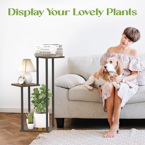 6 Tier Metal Wood Corner Plant Stand Indoor Outdoor H78199