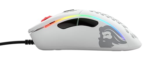 Glorious Model D Wired Gaming Mouse - 68g Honeycomb RGB Ergonomic, Matte White M160012