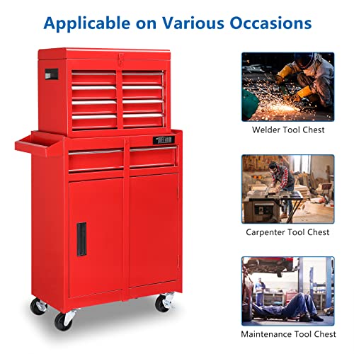 TUFFIOM 5-Drawer Rolling Tool Chest with Lockable Wheels X4579