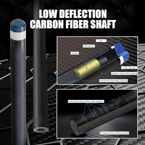 CRICAL Carbon Fiber Pool Cue Stick 58" with 12.5mm Tip J317692