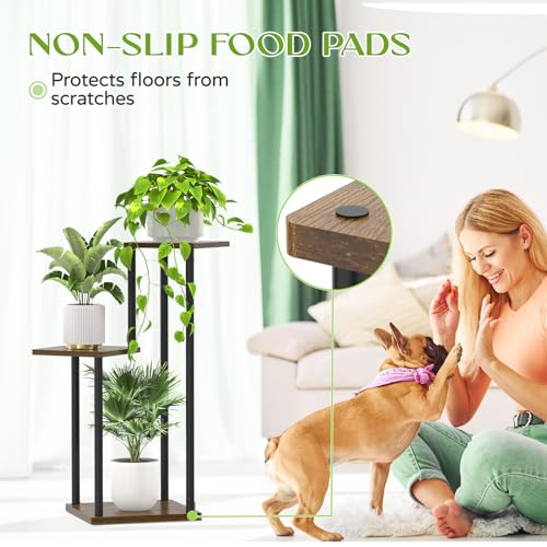 6 Tier Metal Wood Corner Plant Stand Indoor Outdoor H78199