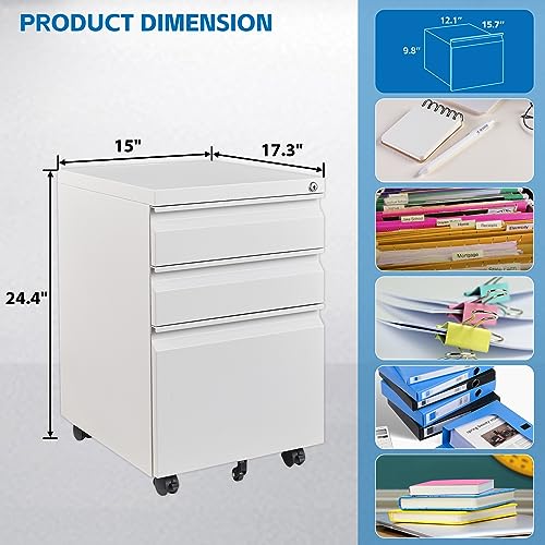 2 Drawer Vertical File Cabinet with Lock for Letter Size, Steel Office Storage Y50014