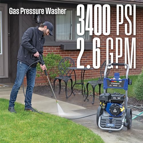 Westinghouse WPX3400 Gas Pressure Washer, 3400 PSI, Onboard Soap Tank B16039