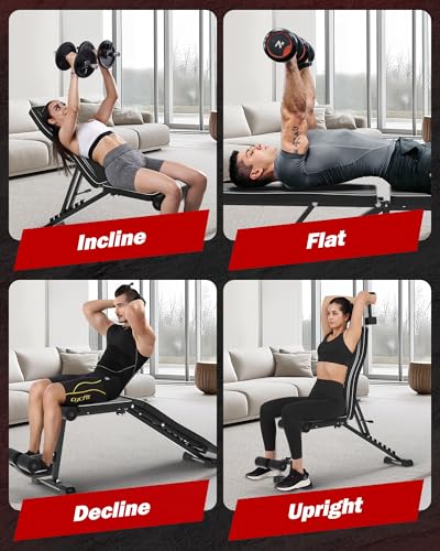 Adjustable Weight Bench for Home Gym, Foldable, 700LBS Capacity B1078