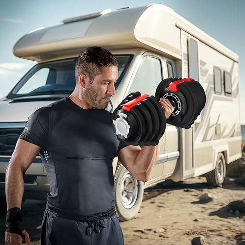 Yaheetech Adjustable Dumbbell Set with Anti-Slip Handle for Home Gym J871148
