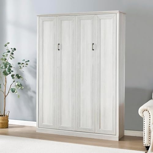 MERITLINE Queen Murphy Bed with Storage Bookcase and Charging Station E996