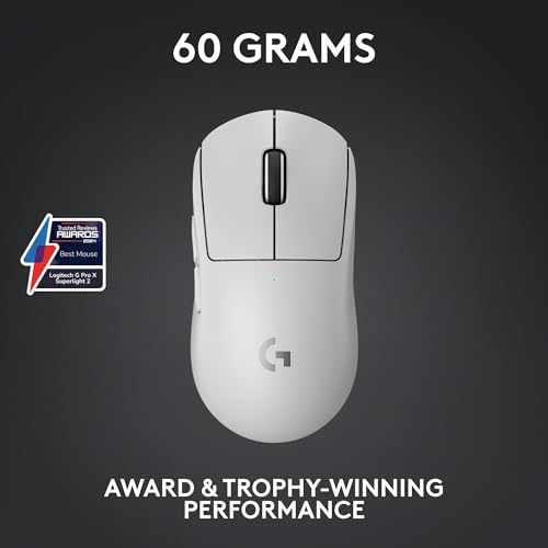 Logitech G PRO X Superlight 2 DEX Wireless Gaming Mouse, 60g, White D21215