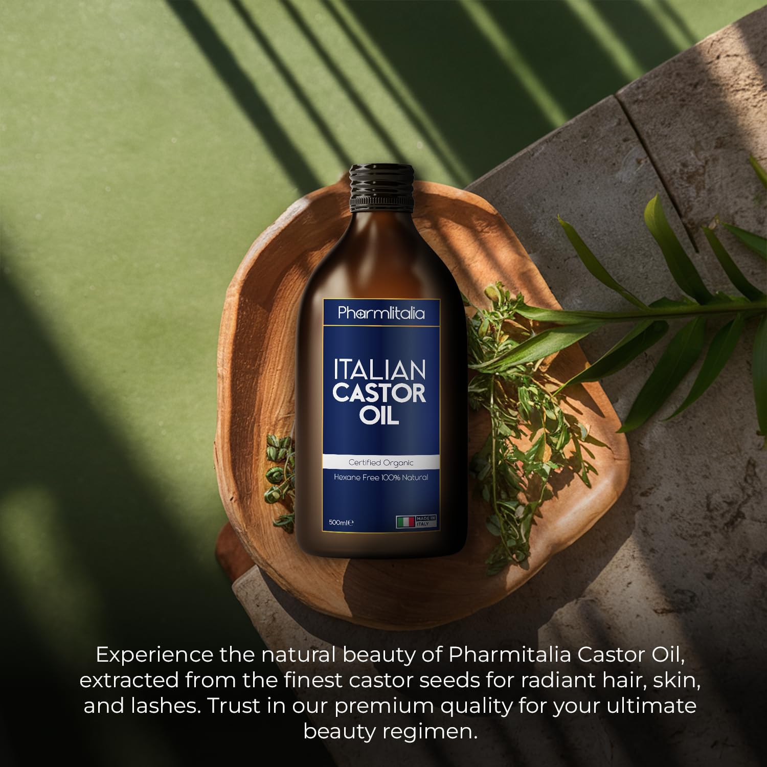Organic Cold Pressed Castor Oil Hexane Free 500ml for Hair, Skin and Nails B7729
