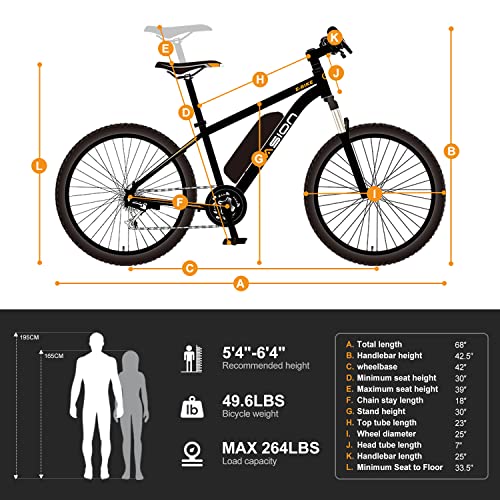 Jasion EB5 Electric Bike for Adults, 500W Brushless Motor, 40 Miles, 20 MPH, 7-Speed Y354