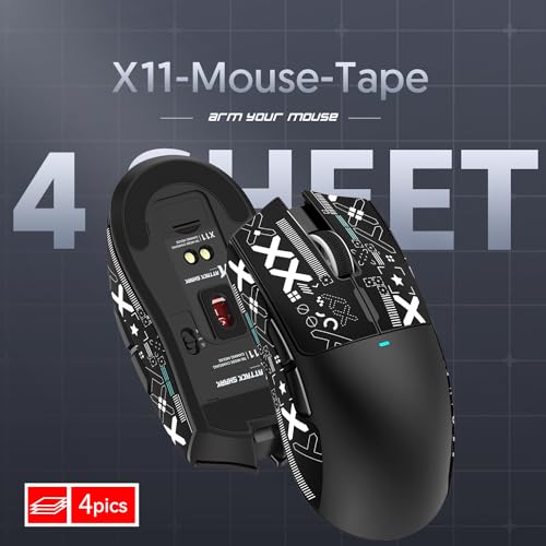 Attack Shark X11 59g Superlight Wireless Gaming Mouse with RGB Charging Dock, Black W869
