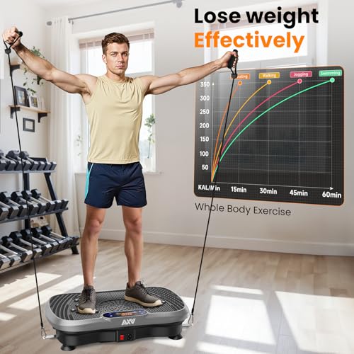 AXV Vibration Plate Fitness Platform Exercise Machine for Full Body Workout Q37919