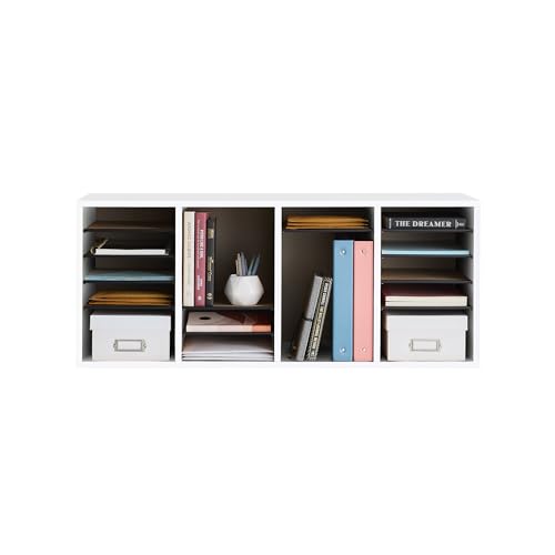 Safco Wooden Paper and Mail Organizer, Adjustable Shelves, Stackable B285