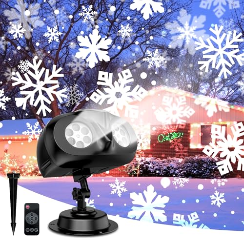 JACKYLED Halloween Christmas Projector Light, Outdoor 2-in-1 with Remote, IP65 Waterproof E20896