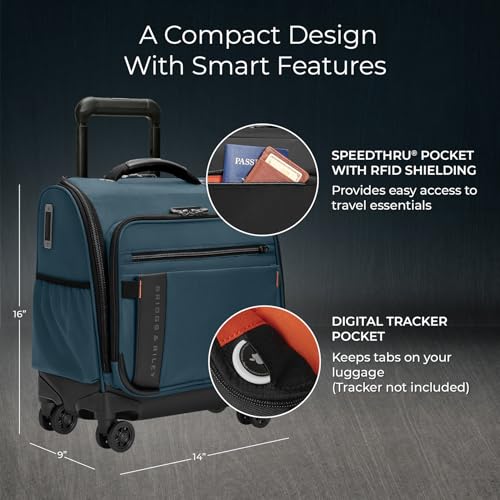 Briggs & Riley 22" Carry On Expandable Spinner - Softside Luggage, Black G487462