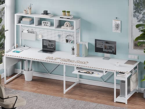 SEDETA L Shaped Gaming Desk with Power Outlet and Pegboard, Black B28201