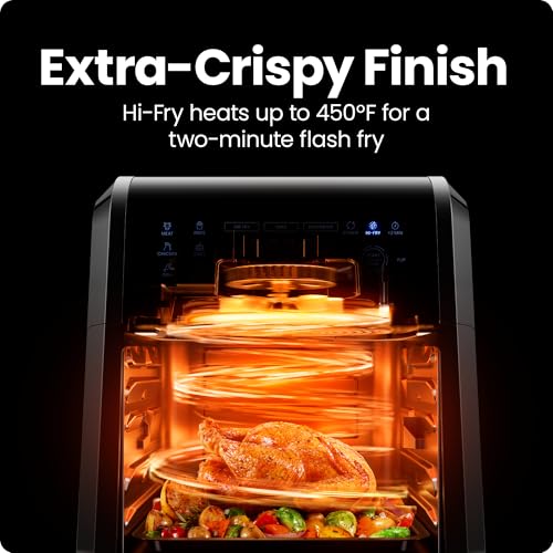 CHEFMAN Multifunctional Digital Air Fryer Rotisserie Dehydrator Convection Oven, 10L, Black B811909