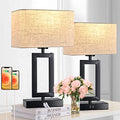 22" Touch Control Table Lamps with USB Ports, Dimmable, Gold & White V1178