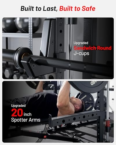 Mikolo Smith Machine 2200lbs Squat Rack with Lat Pulldown & Cable Crossover E219