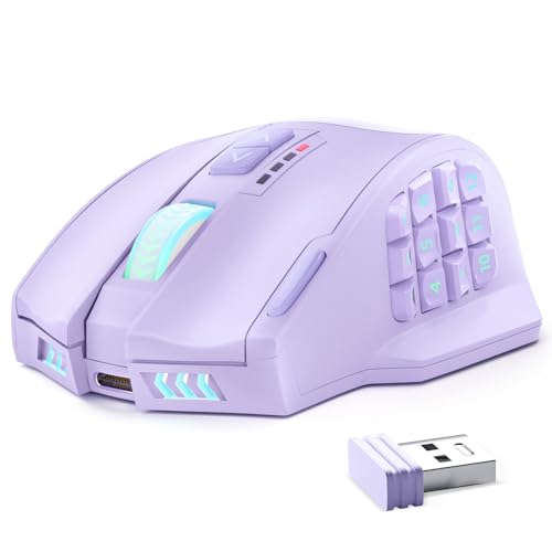 UtechSmart Venus Pro RGB Wireless MMO Gaming Mouse, 16000 DPI, 16 Programmable Buttons M66772