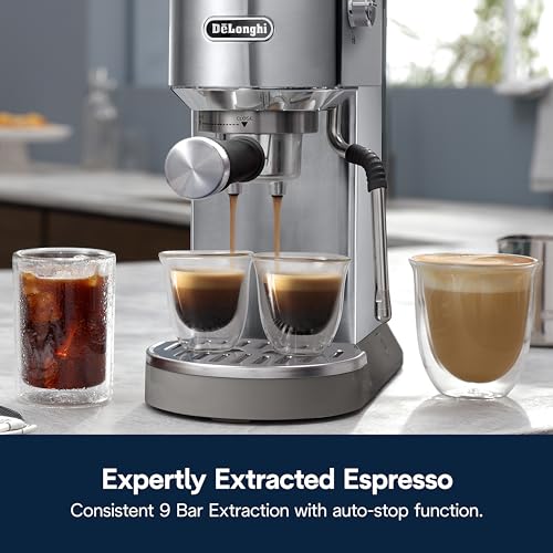 De'Longhi Dedica Duo Compact Espresso Machine with Milk Frother, Stainless Steel C1989