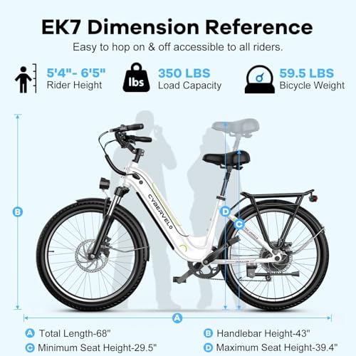 1000 Peak Electric Bike for Adults, 80 Miles Removable Battery, 26" 7-Speed D960