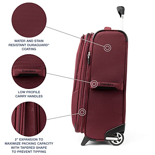 Travelpro Maxlite 5 Softside Expandable 2 Wheel Carry-On Luggage, Burgundy, 22-Inch Q6258