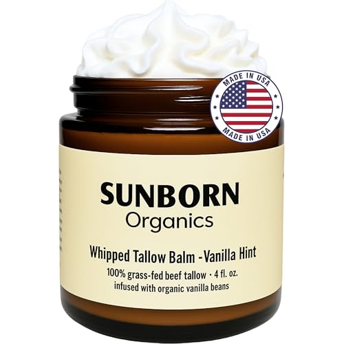 Pure Whipped Tallow Balm Unscented, Organic Grass-Fed Beef Tallow for Skin N669878