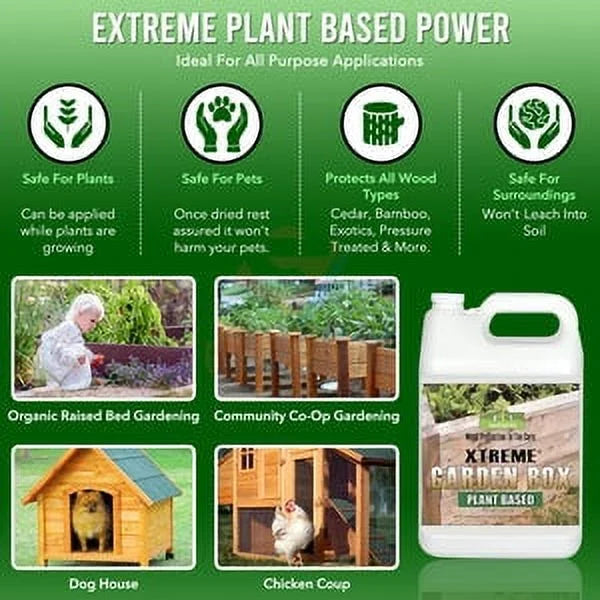 Seal It Green Garden Box Sealer - Plant Based, Non-Toxic, FDA Food Contact Safe (1 Gallon Kit) F3911