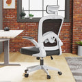Ergonomic Home Office Chair,Ergonomic Desk Chair with Backrest 90-125 Adjustable, 2D Lumbar Support and Adjustable Headrest,High Back Mesh Office Chair with Padded Flip-up Armrest,Black