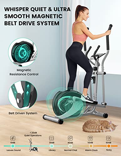 THERUN Elliptical Machine for Home, Magnetic Quiet Exercise, 8 Resistance Levels M651400