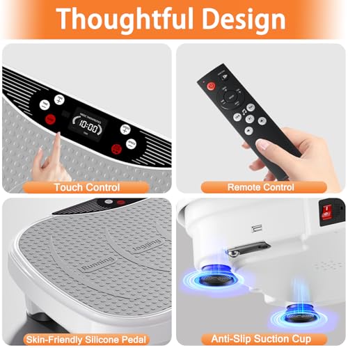 Vibration Plate Exercise Machine for Full Body Workout with Resistance Bands O9405