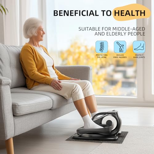 Under Desk Elliptical Machine, Electric Leg Exerciser with Remote, 12 Auto Modes S47192