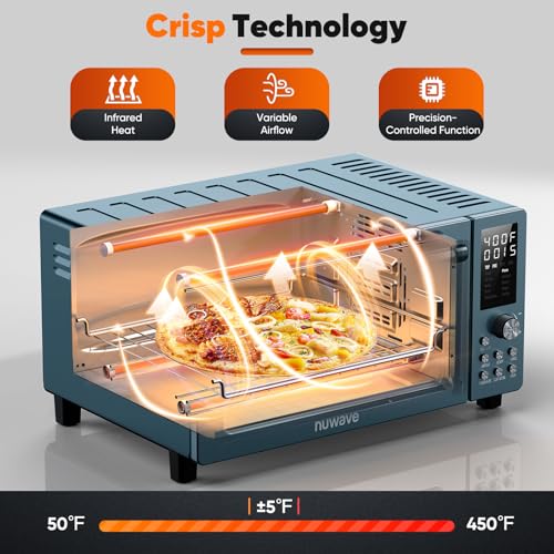 Nuwave Bravo Pro Smart 21QT Toaster Oven Air Fryer Combo, Convection Countertop, Mint Green B532672