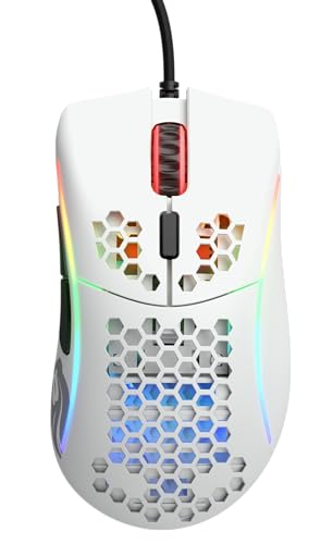 Glorious Model D Wired Gaming Mouse - 68g Honeycomb RGB Ergonomic, Matte White M160012