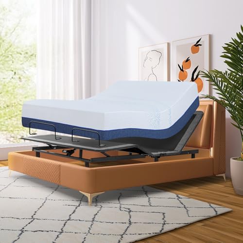 Split King Adjustable Bed Frame with Gel Memory Foam Mattress, Wireless Remote F95930