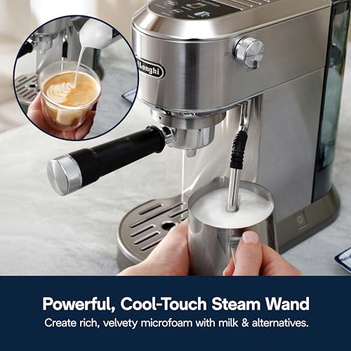 De'Longhi Dedica Duo Compact Espresso Machine with Milk Frother, Stainless Steel C1989