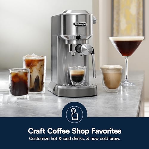 De'Longhi Dedica Duo Compact Espresso Machine with Milk Frother, Stainless Steel C1989