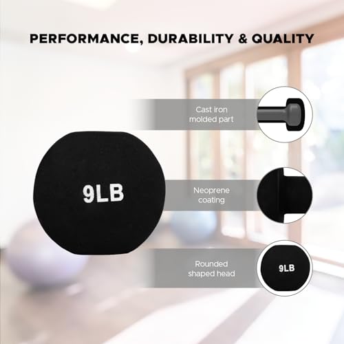 FUXION Neoprene Dumbbell Hand Weights, Set of 2, Hexagon Non-Slip E207497