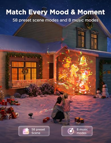Govee Outdoor Decoration Projector Light, 20W LED Snowflake Projector, IP67 Waterproof I360365