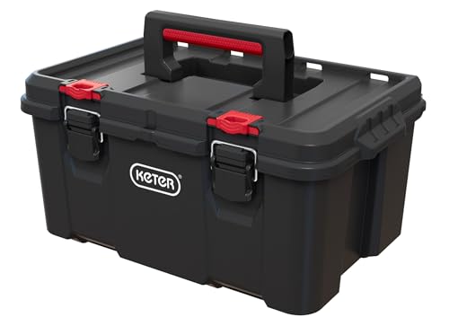 Keter Stack-n-Roll Modular Tools Organizer, 3 Piece Resin Rolling Tool Box, Black S451