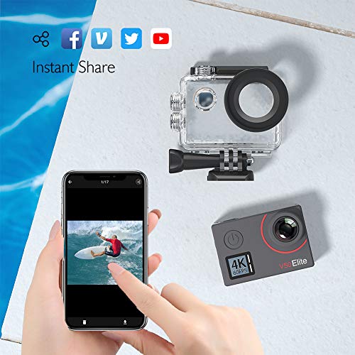 AKASO V50 Elite 4K60fps Action Camera with 128GB MicroSDXC U3 Memory Card Bundle G5217