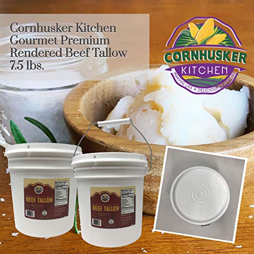 Grass Fed Beef Tallow by Cornhusker Kitchen, 7.5 Lbs O995