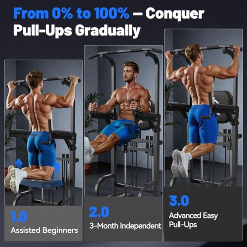 Sportsroyals Pull Up Bar Dip Station Power Tower Home Gym Strength Training Equipment R739989