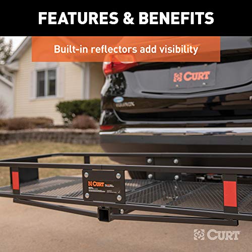 CURT 18152 60 x 24-Inch Hitch Cargo Carrier, 500 lbs Capacity, Black Steel W52353