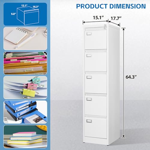 2 Drawer Vertical File Cabinet with Lock for Letter Size, Steel Office Storage Y50014